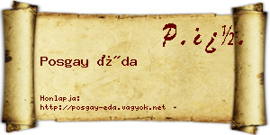 Posgay Éda névjegykártya